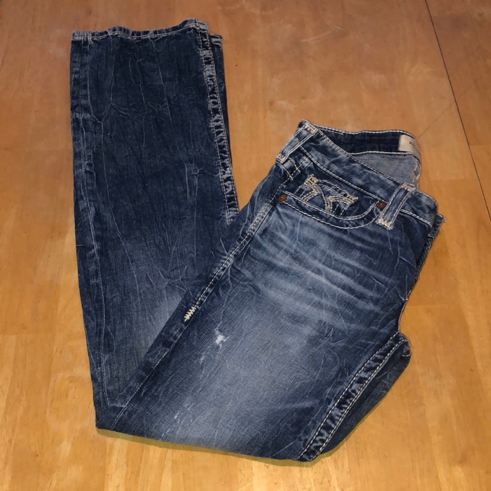 Big Star Liv Boot Light Distressed Jeans Size 28L